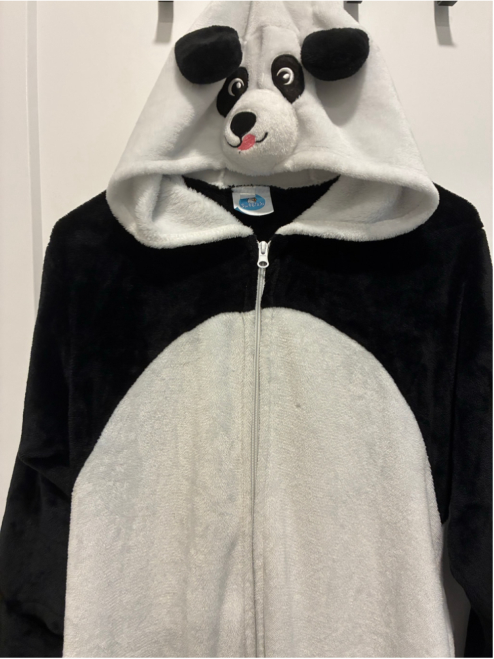 Girls SWEETXIN Panda Onesie Pajamas Size 10 Years Black White